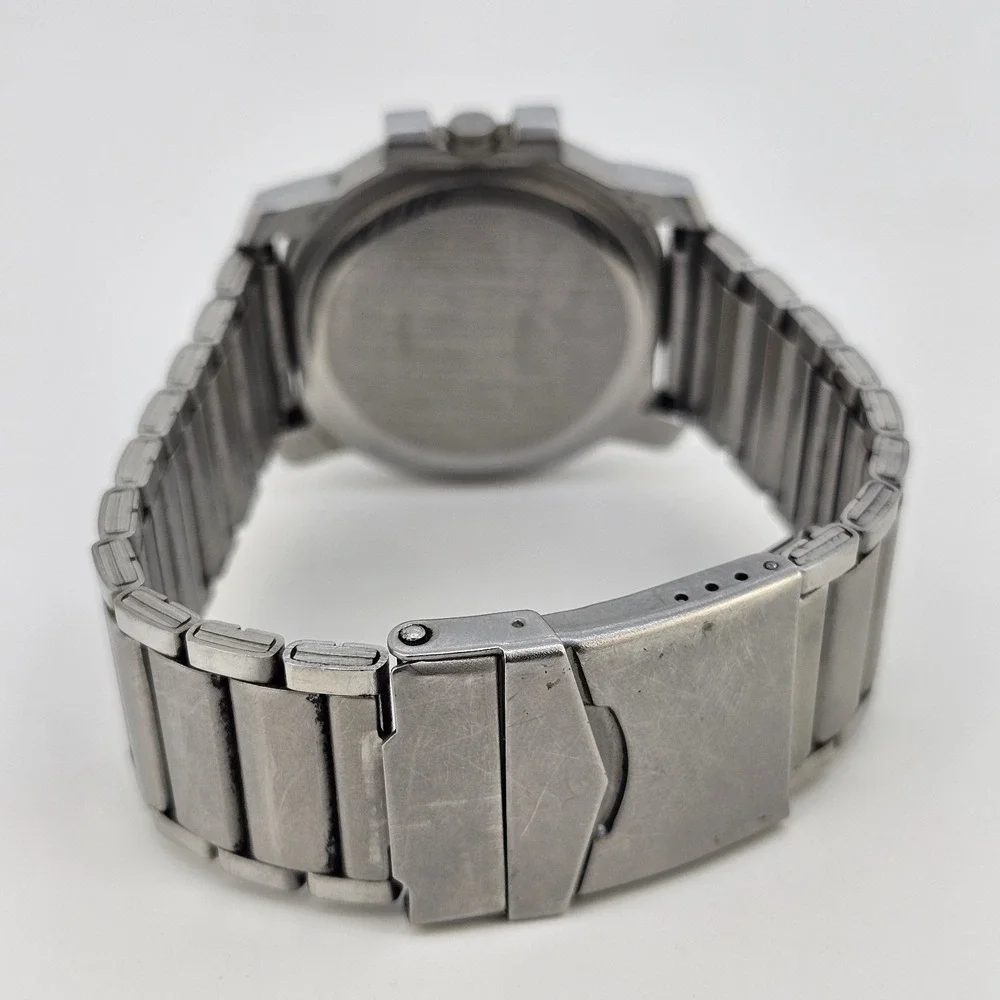 Fastrack Men's Watch 42MM Black Dial‎ Gray Bracelet Band 7.5